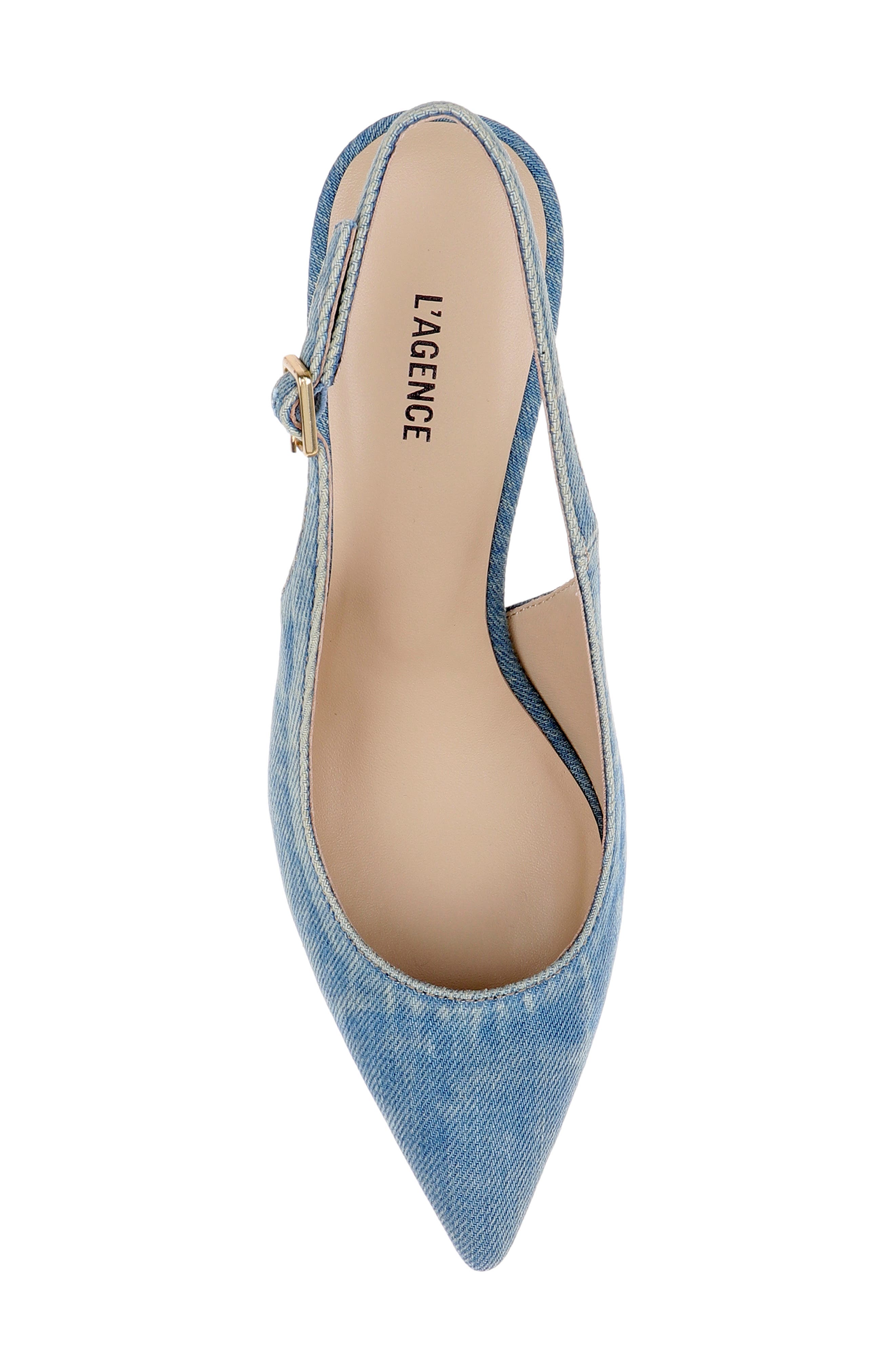 L'AGENCE Vichy Slingback Pump, Alternate, color, Blue Denim