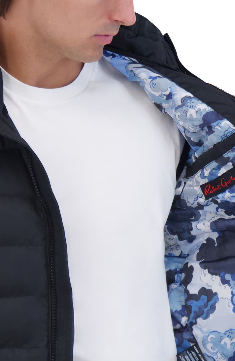 Robert Graham Water Resistant Quilted Puffer Vest, Alternate, color, Black