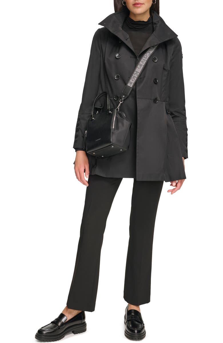 Calvin Klein Pleated Trench Coat, Alternate, color,