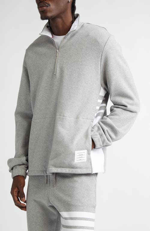 THOM BROWNE THOM BROWNE 4-BAR STRIPE FUNNEL NECK HALF ZIP SWEATSHIRT 
