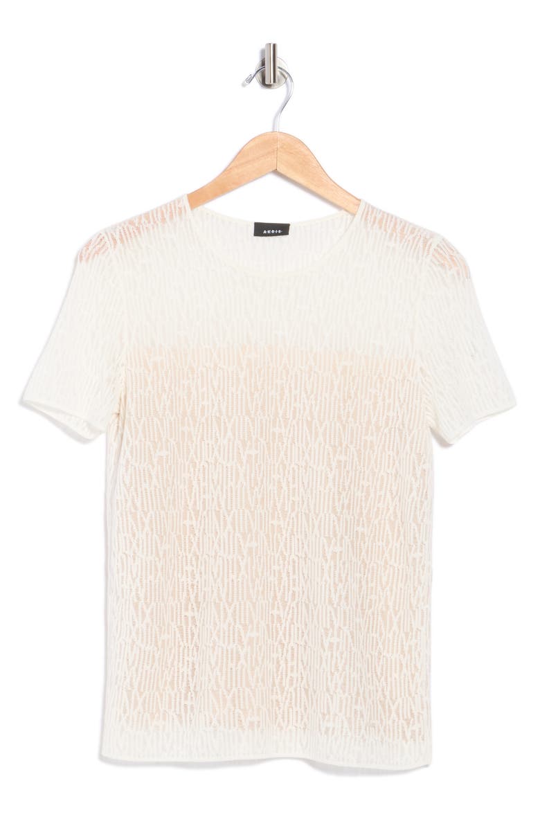 Akris Open Knit T-Shirt, Alternate, color, 