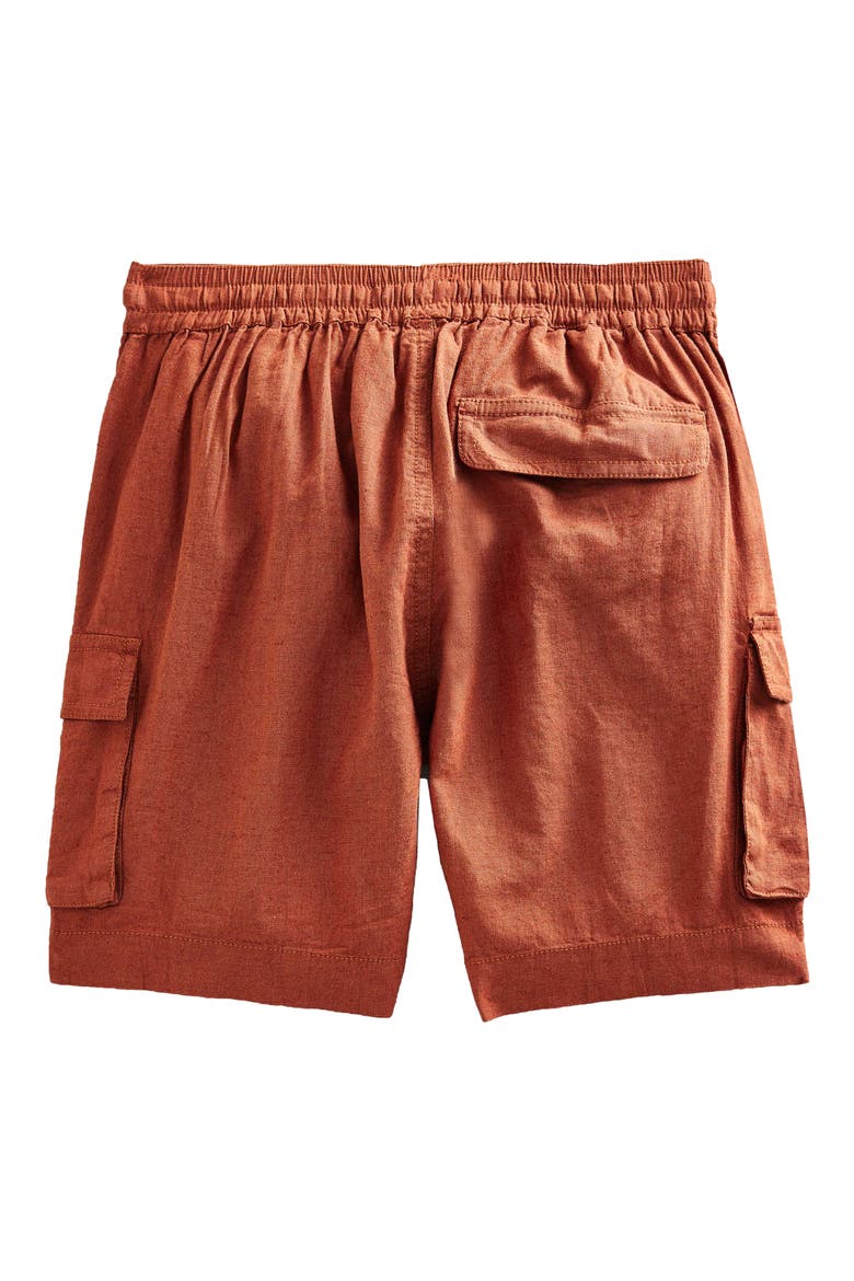 Kids' Linen & Cotton Cargo Shorts, Alternate, color, ROASTED CHESTNUT