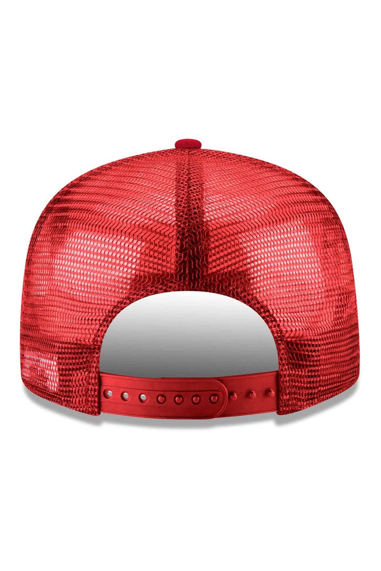 Men's New Era Red Chicago Bulls Core Logo Meshback 9FIFTY Snapback Hat, Alternate, color, Red