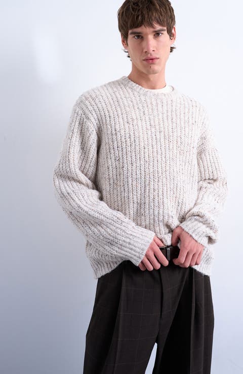 Relaxed Fit Ribbed Knit Sweater
