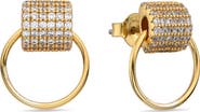 EYE CANDY LOS ANGELES Roxanne Pavé Cubic Zirconia Doorknocker Earrings