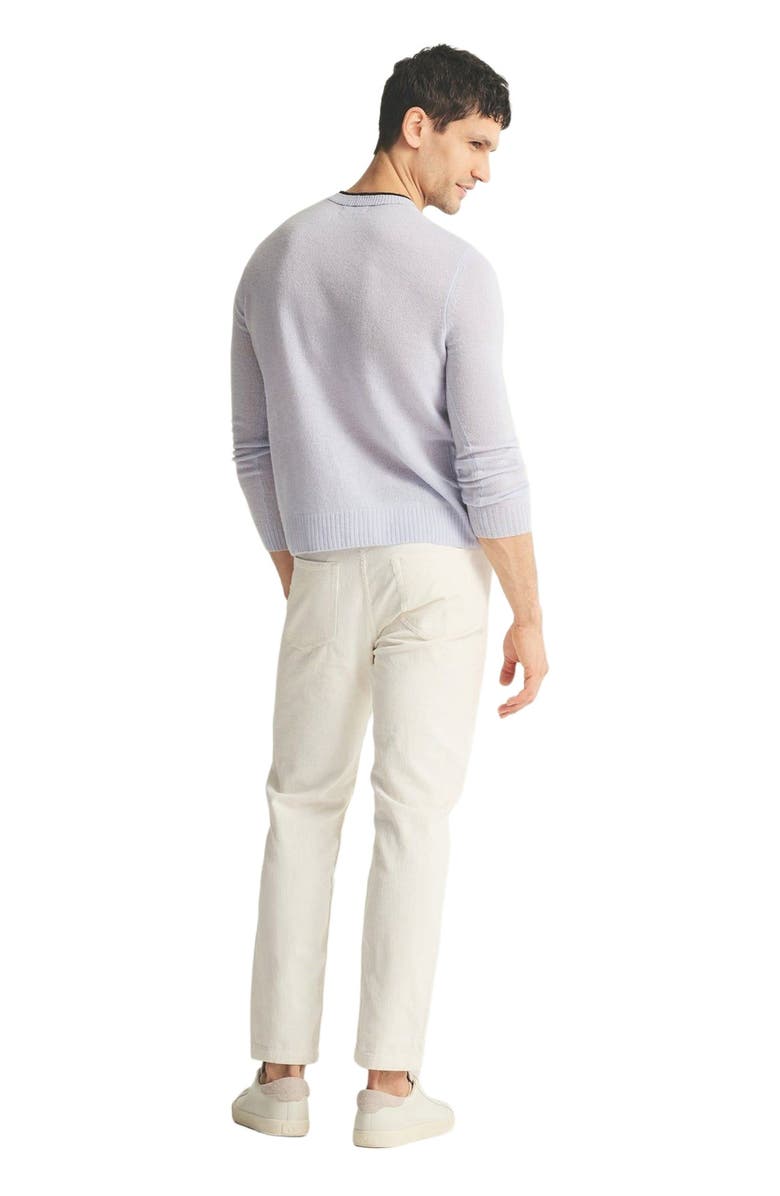 NAADAM Lightweight Cashmere Contrast Trim Crewneck Sweater, Alternate, color, Ice Blue