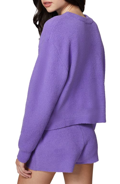 Florence By Mills Cloud Heart Cutout Bouclé Sweater In Dahlia Purple