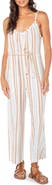 Roxy Gale Stripe Linen Blend Jumpsuit