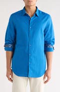 Robert Graham Davis Linen Blend Button Up Shirt