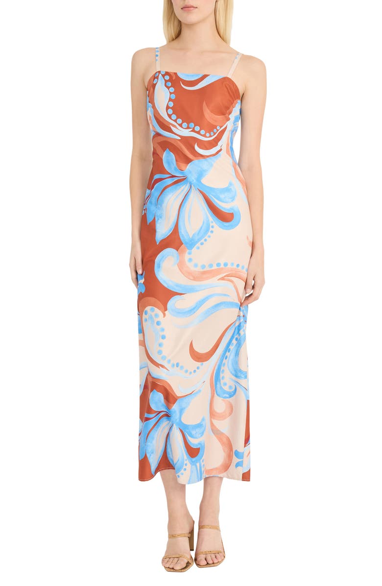 Donna Morgan Floral Square Neck A-Line Maxi Dress, Main, color, 