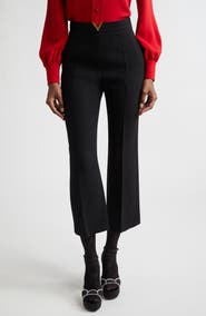 Valentino Wool Crepe Crop Flare Pants