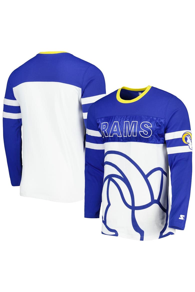 Men's Starter Royal/White Los Angeles Rams Halftime Long Sleeve T-Shirt, Main, color, Royal