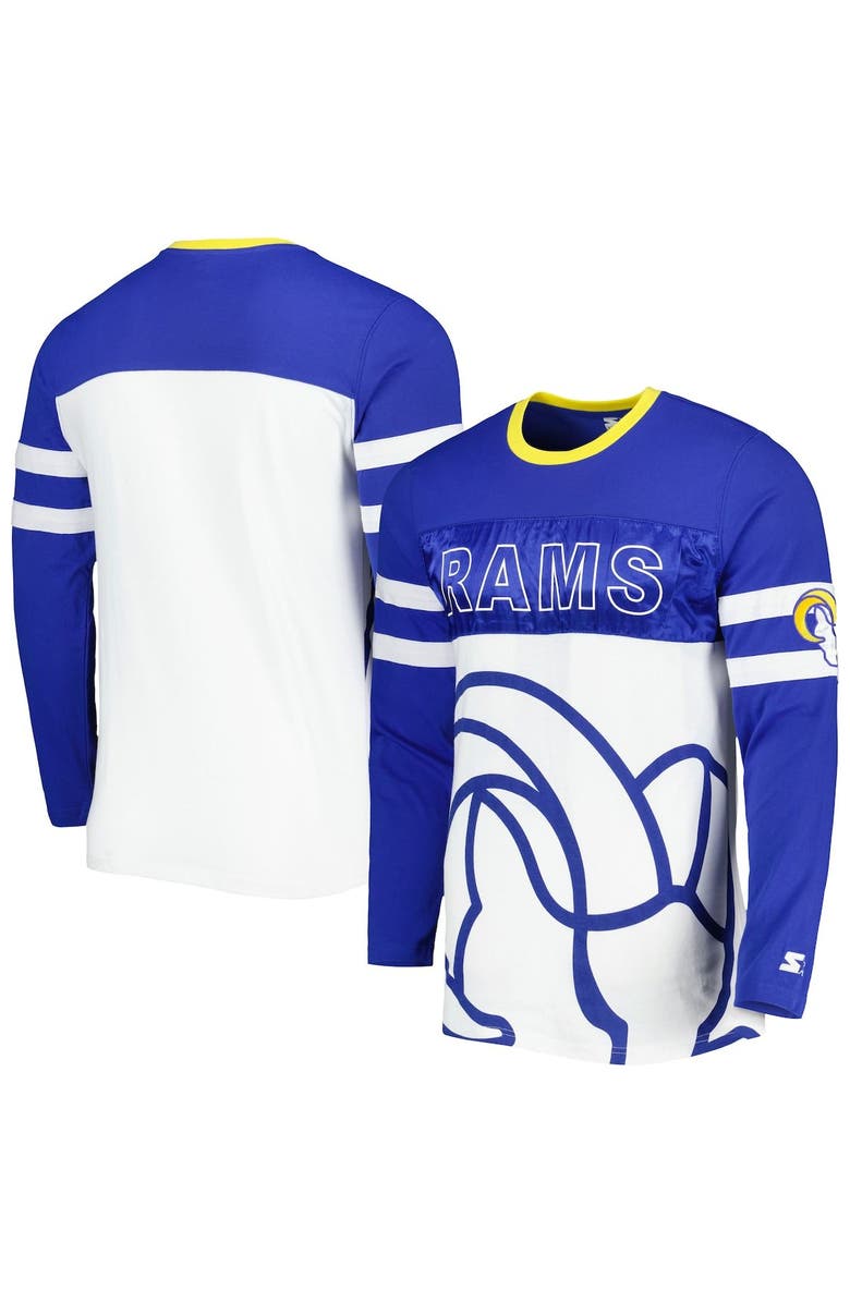 STARTER Men's Starter Royal/White Los Angeles Rams Halftime Long Sleeve T-Shirt, Main, color, Royal