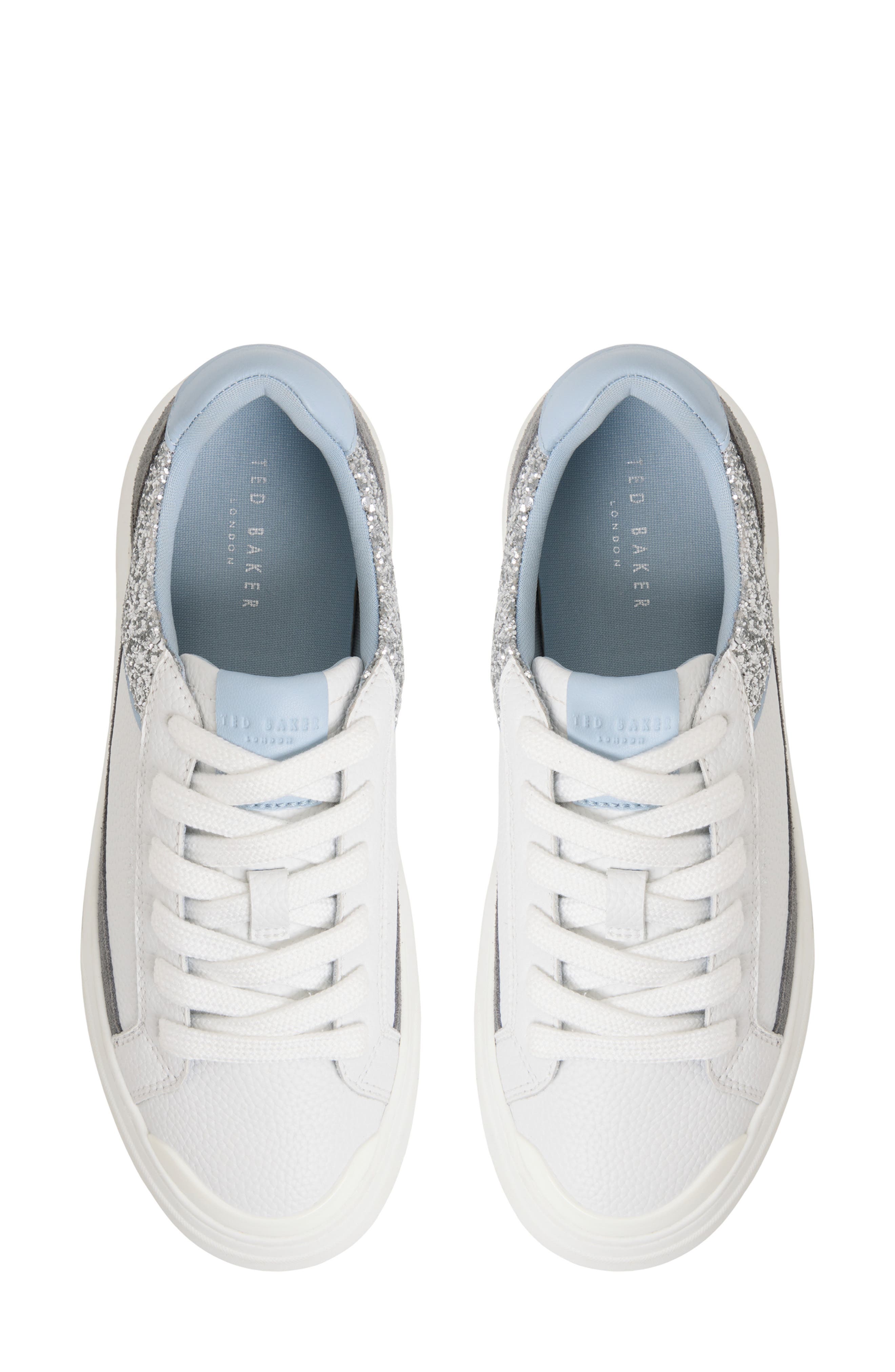 Ted Baker London Adison Platform Sneaker, Alternate, color, White/ Silver