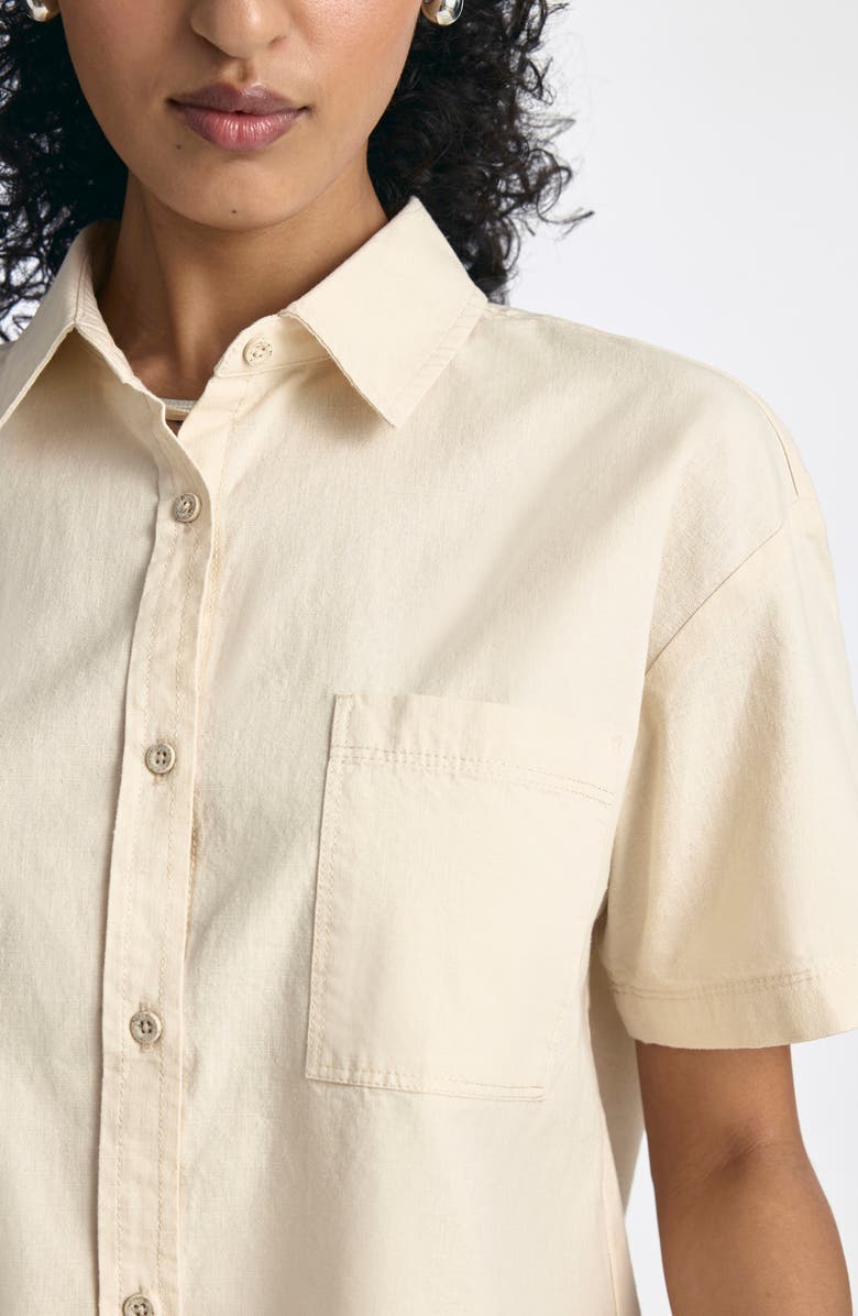 Brooklyn Industries Cotton & Hemp Button-Up Shirt, Alternate, color, Sandshell