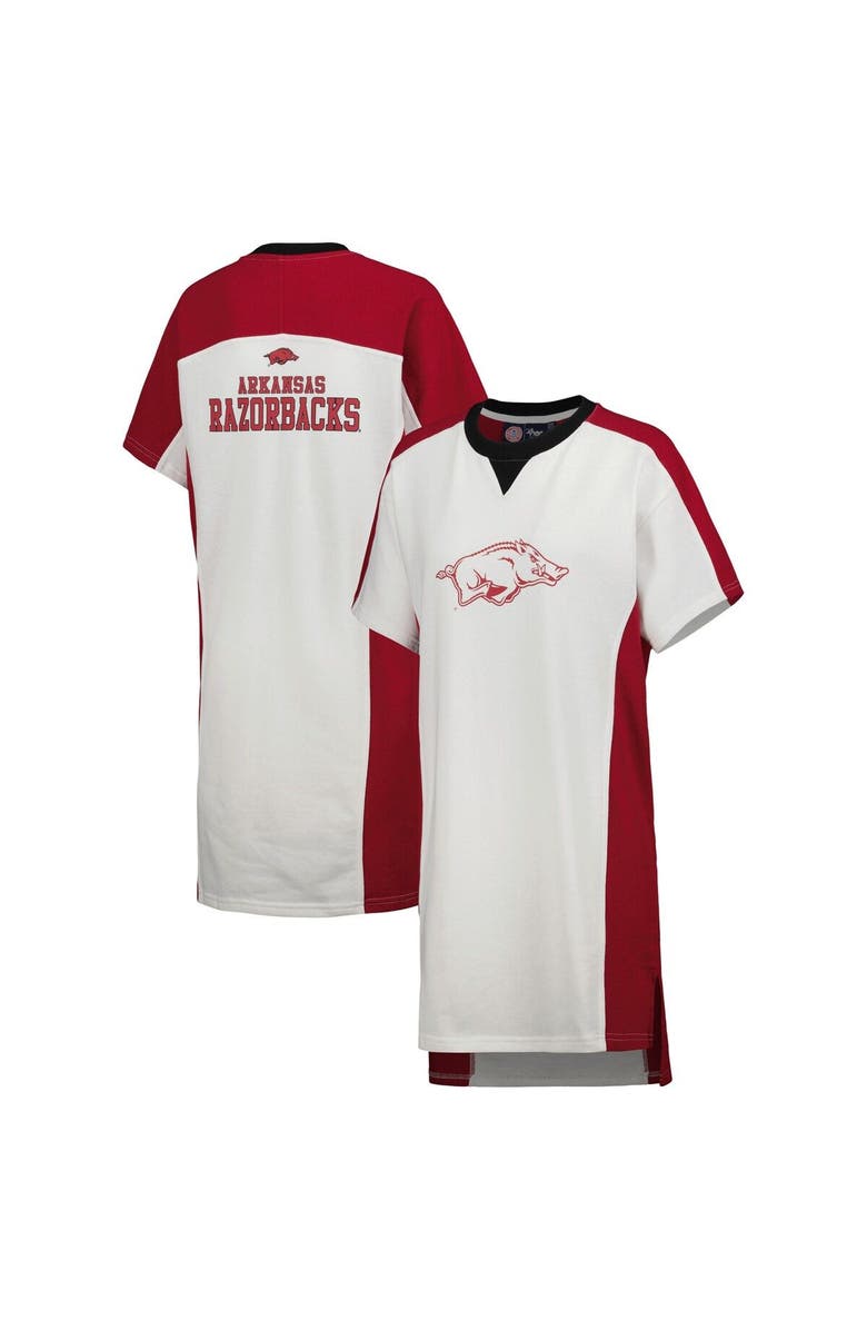 G-III 4HER BY CARL BANKS Women's G-III 4Her by Carl Banks White Arkansas Razorbacks Home Run T-Shirt Dress, Main, color, White