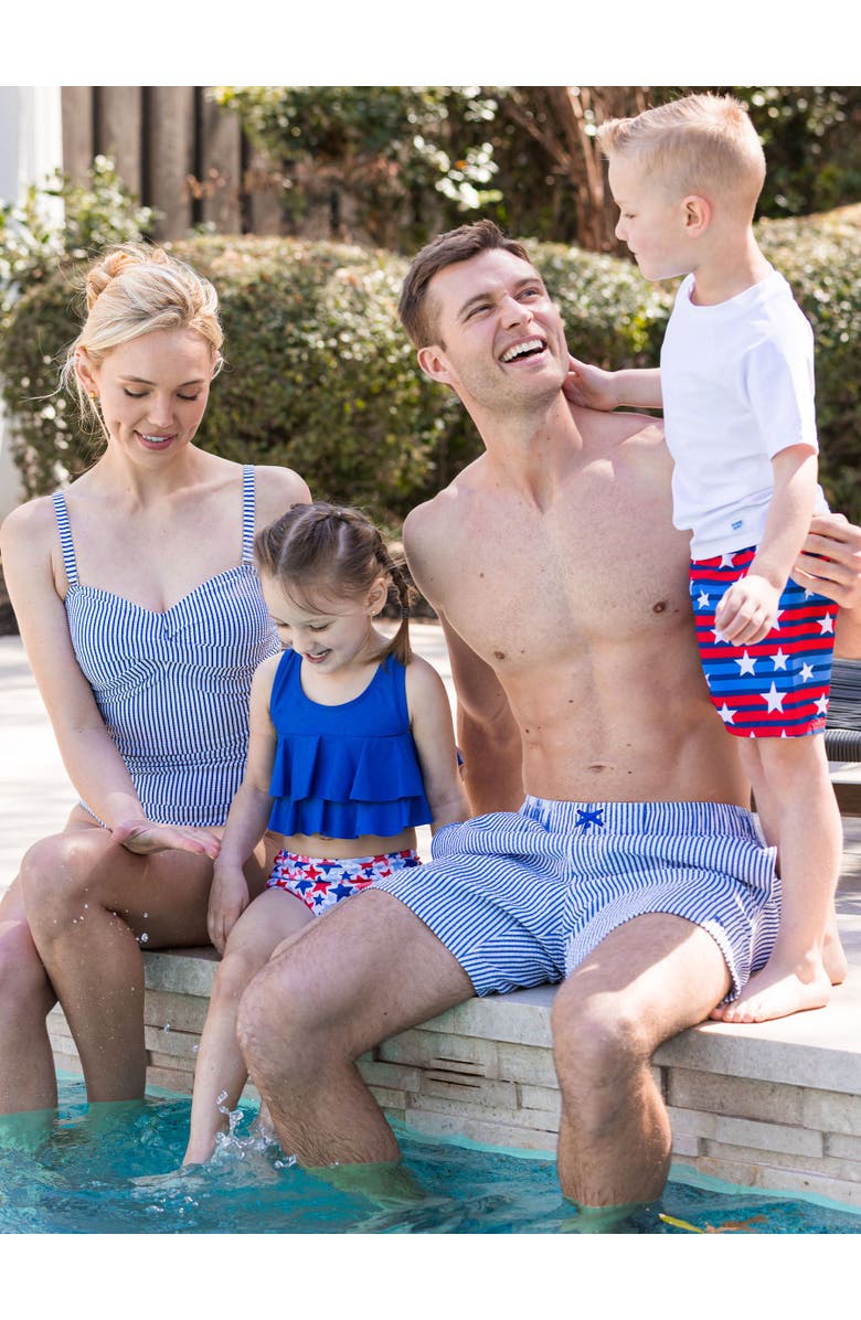 RuggedButts Baby UPF50+ Americana Swim Trunks, Alternate, color, All-American Stripe
