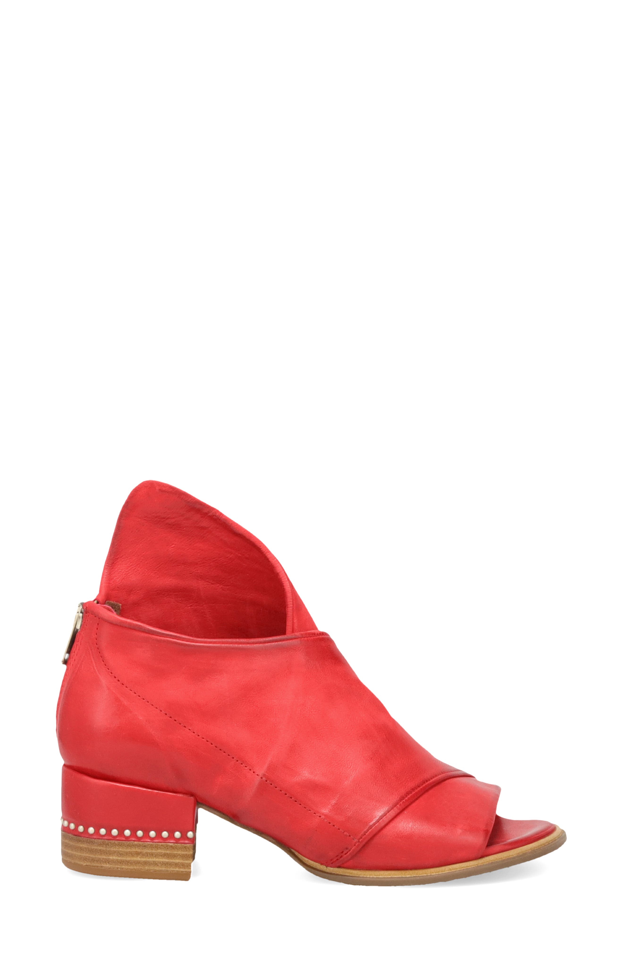 Marshall Peep Toe Bootie, Alternate, color, RED