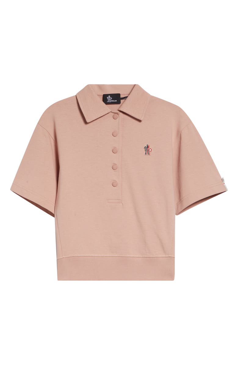 Moncler Grenoble Reflective Logo Patch Polo, Main, color, Misty Rose