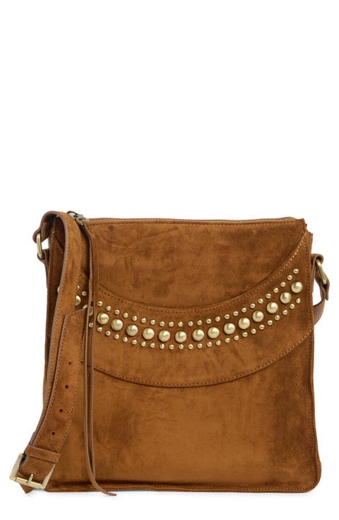 Mystic Stud Suede Crossbody Bag