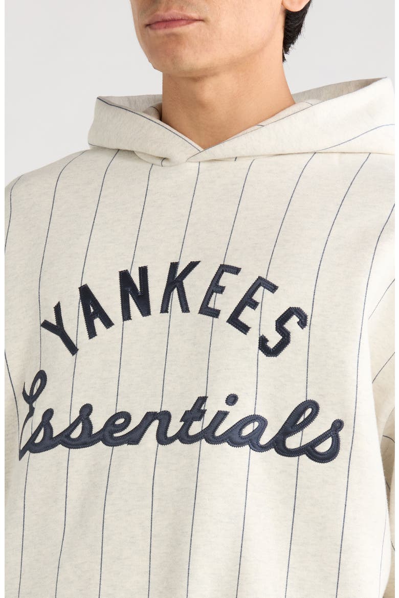 x MLB Yankees Sport Cotton Blend Graphic Hoodie, Alternate, color, OATMEAL HEATHER/ PINSTRIPES