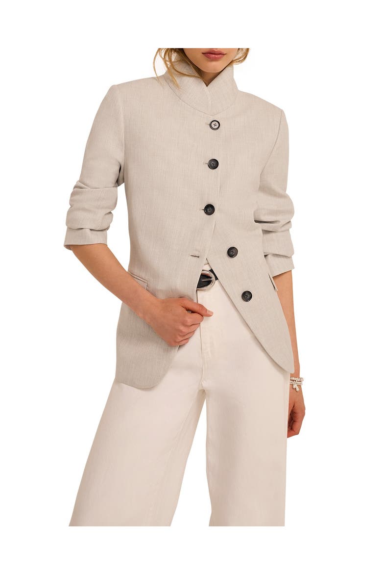 High Neck Blazer, Alternate, color, Grey