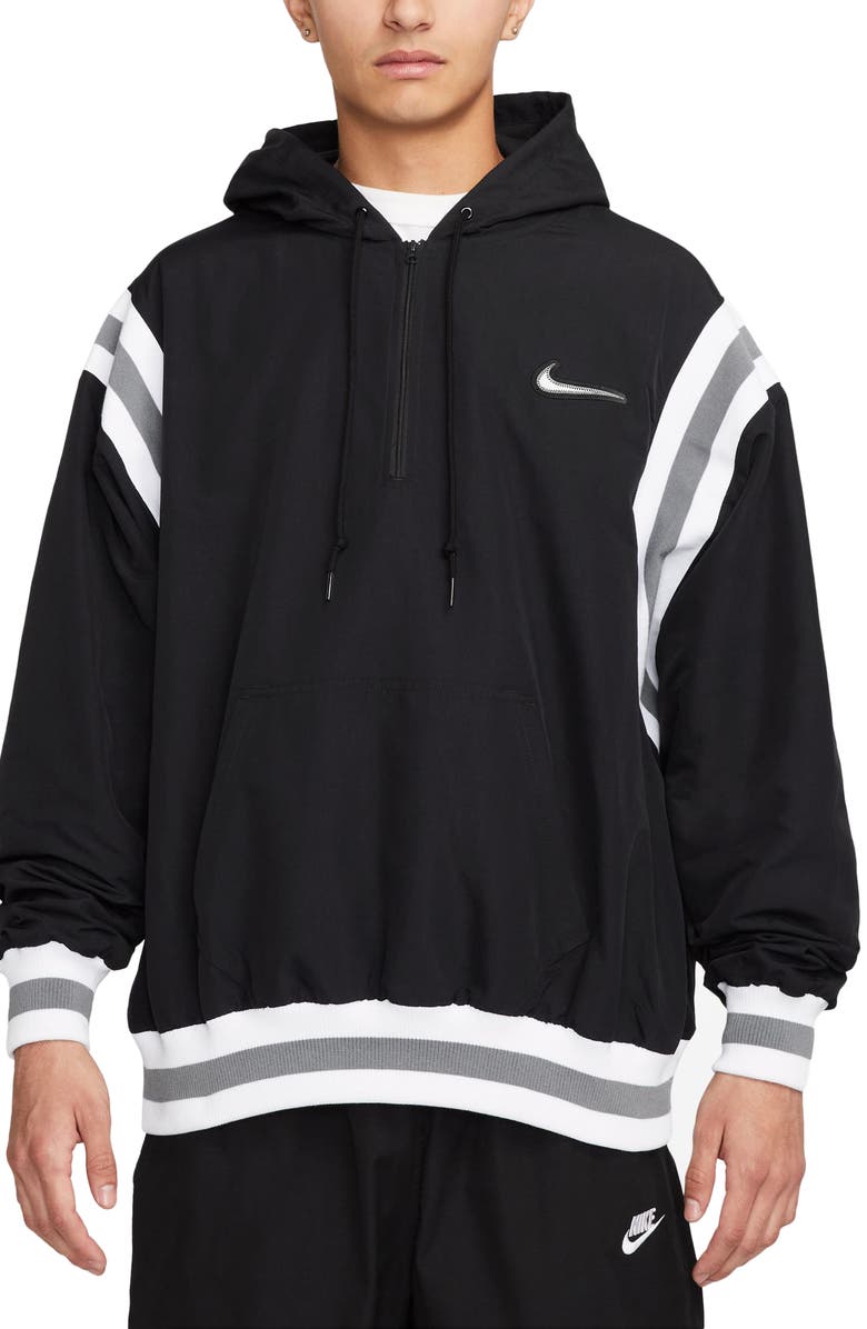 Nike Authentics Oversize Half Zip Nylon Hoodie, Main, color, 