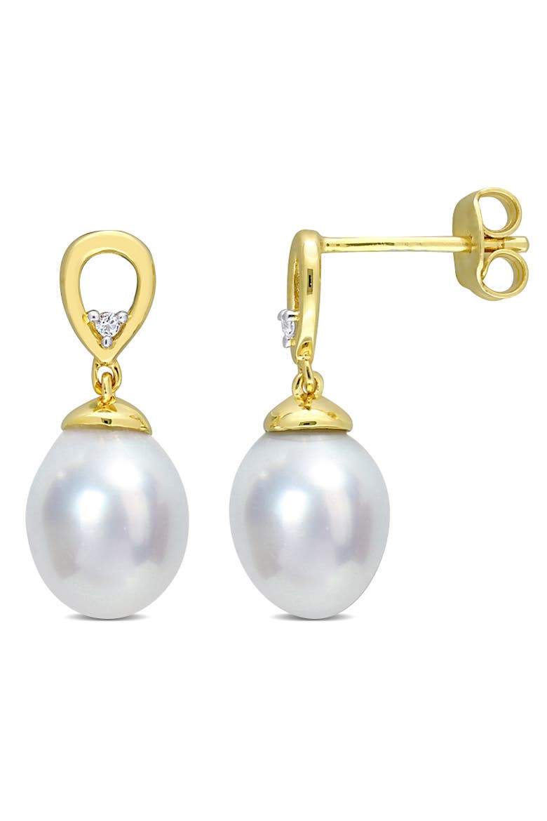 South Sea Pearl & White Topaz Drop Earrings, Main, color, South Sea Pearl