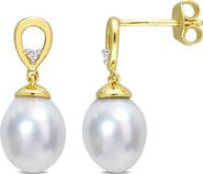Julianna B. South Sea Pearl & White Topaz Drop Earrings