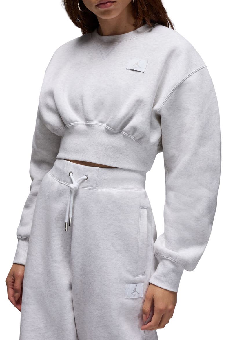 Flight Fleece Crop Sweatshirt, Main, color, BIRCH HEATHER