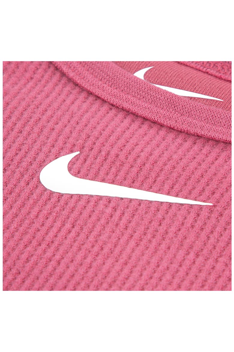 Waffle Knit Bodysuit & Shorts Set, Alternate, color, NIKE PEONY