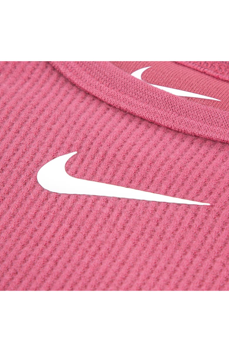 Nike Waffle Knit Bodysuit & Shorts Set, Alternate, color, Nike Peony
