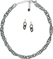 OLIVIA WELLES Penna Textured Chain Necklace & Earrings Set