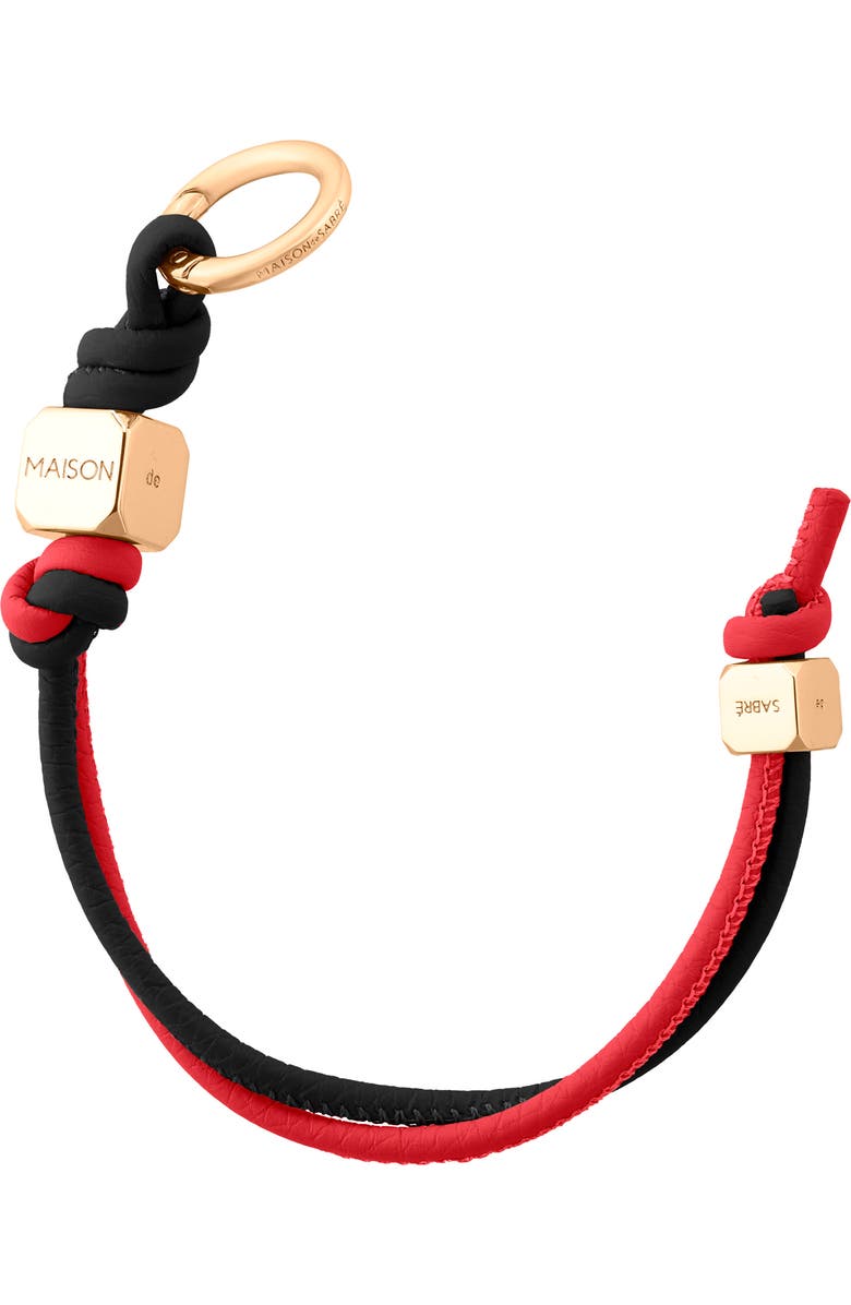 MAISON de SABRÉ Leather Wristlet Charm, Alternate, color, Rouge Noir