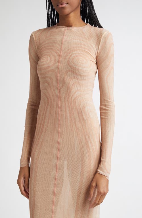 Jean Paul Gaultier Spiral Long Sleeve Mesh Dress