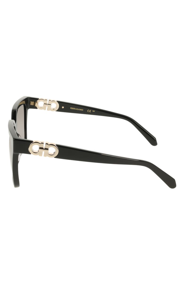 FERRAGAMO 58mm Rectangular Sunglasses, Alternate, color, Black