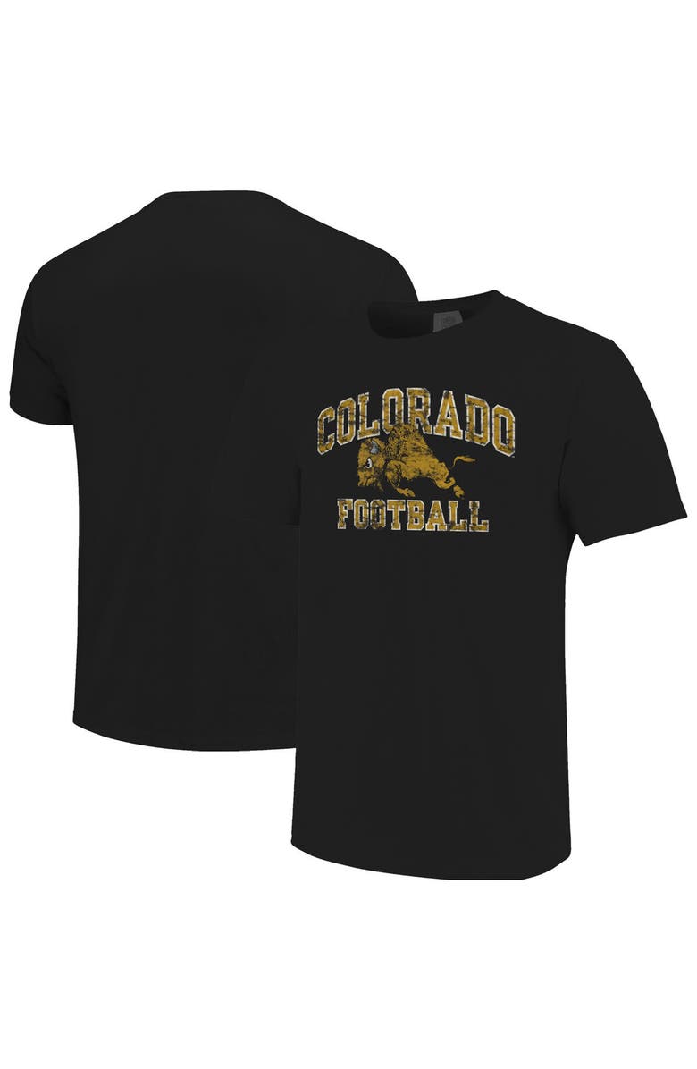 IMAGE ONE Men's Black Colorado Buffaloes Football Arch Over Mascot Comfort Colors T-Shirt, Main, color, Black