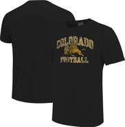 IMAGE ONE Men's Black Colorado Buffaloes Football Arch Over Mascot Comfort Colors T-Shirt