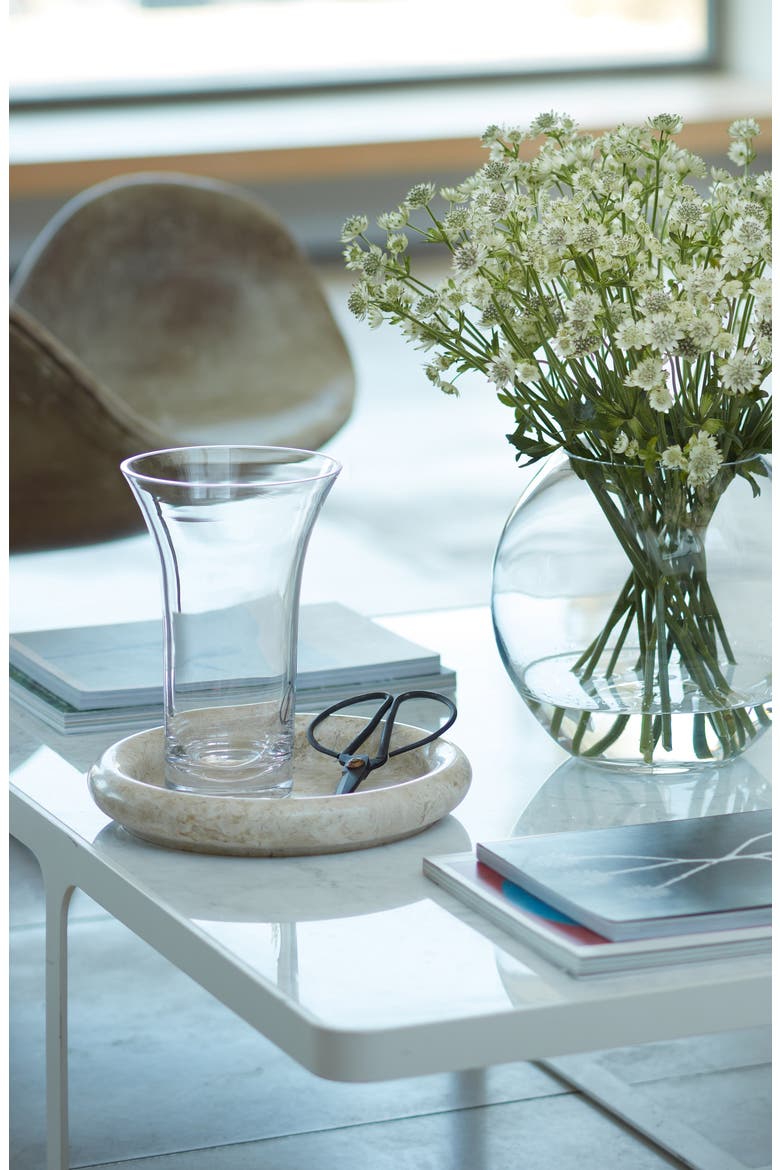 Flower Flared Bouquet Glass Vase, Alternate, color, CLEAR