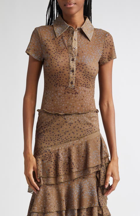 Asne Floral Mesh Polo