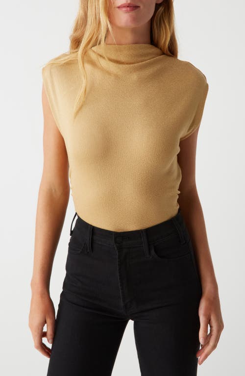 Michael Stars Reese Power Shoulder Top in Gold 