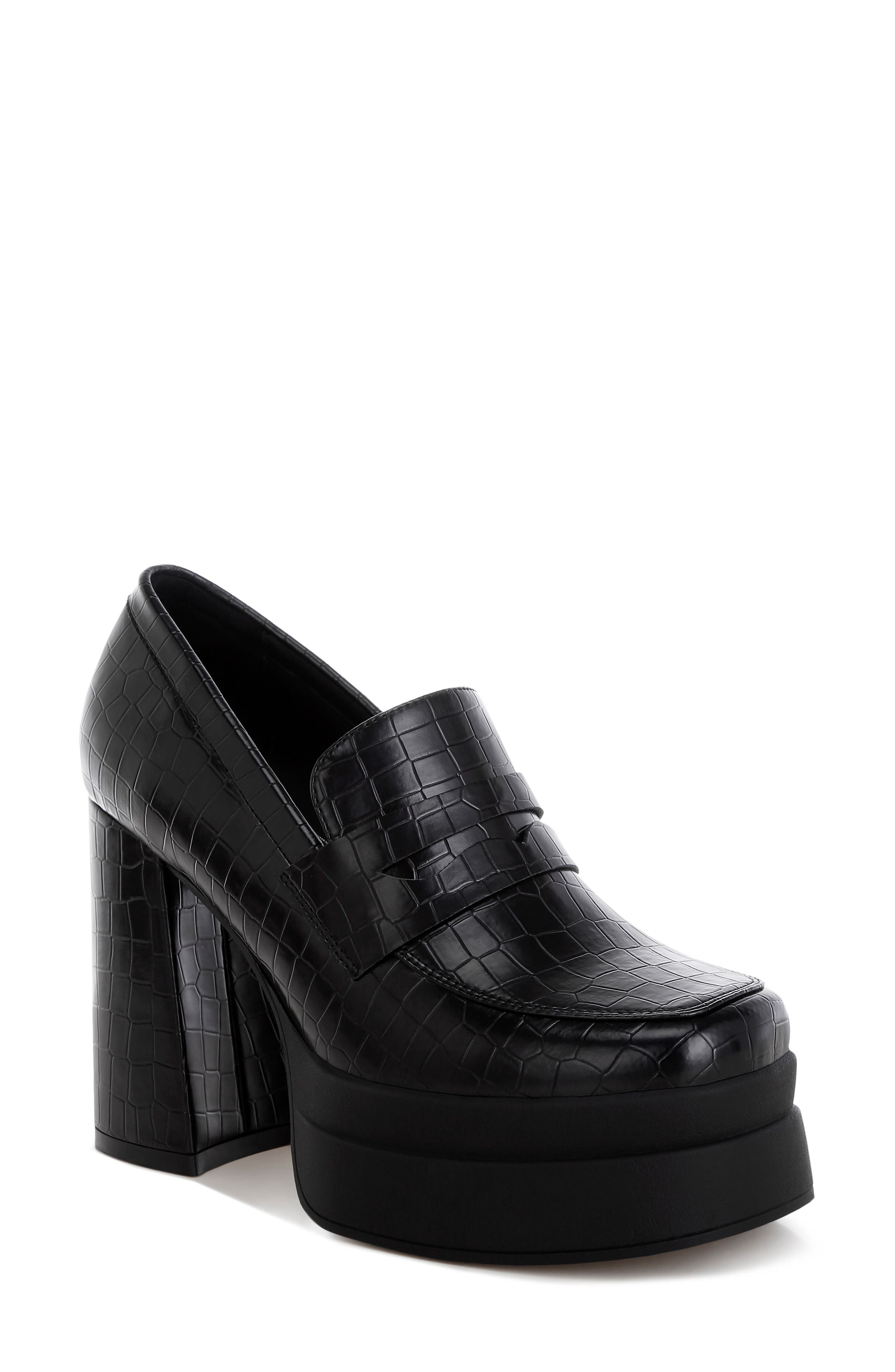 LONDON RAG Edwina Block Heel Platform Pump