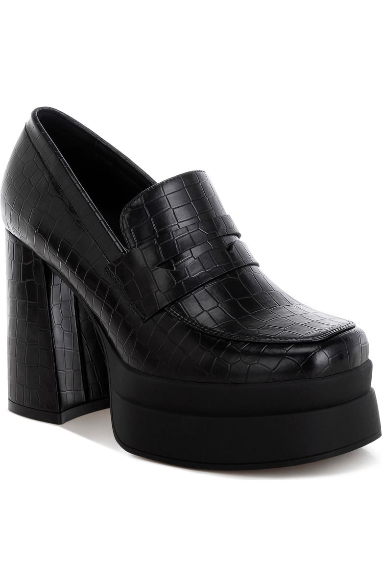 LONDON RAG Edwina Block Heel Platform Pump, Main, color, Black