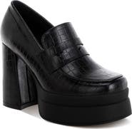 LONDON RAG Edwina Block Heel Platform Pump