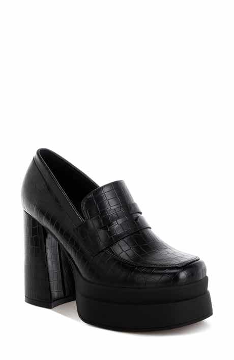 LONDON RAG Edwina Block Heel Platform Pump