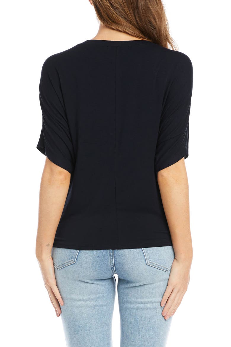 Dolman Sleeve Twist Front Top, Alternate, color, BLACK