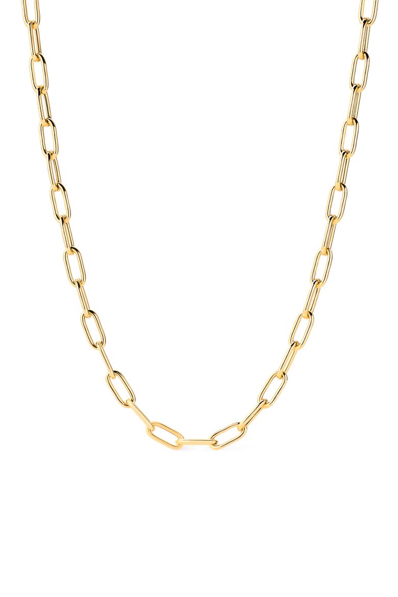 Solid Yellow Gold - Large Paperclip Necklace, Main, color, Gold