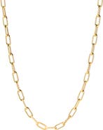 Ana Luisa Solid Yellow Gold - Large Paperclip Necklace
