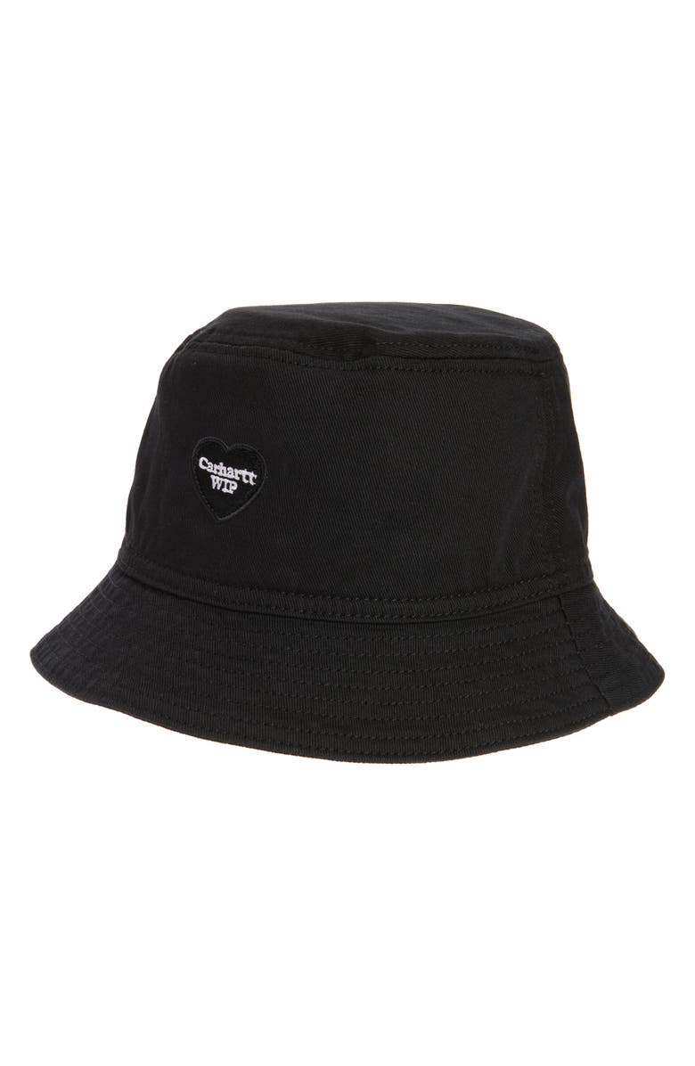 Carhartt Work In Progress Drewe Cotton Twill Bucket Hat, Main, color, Black Rinsed