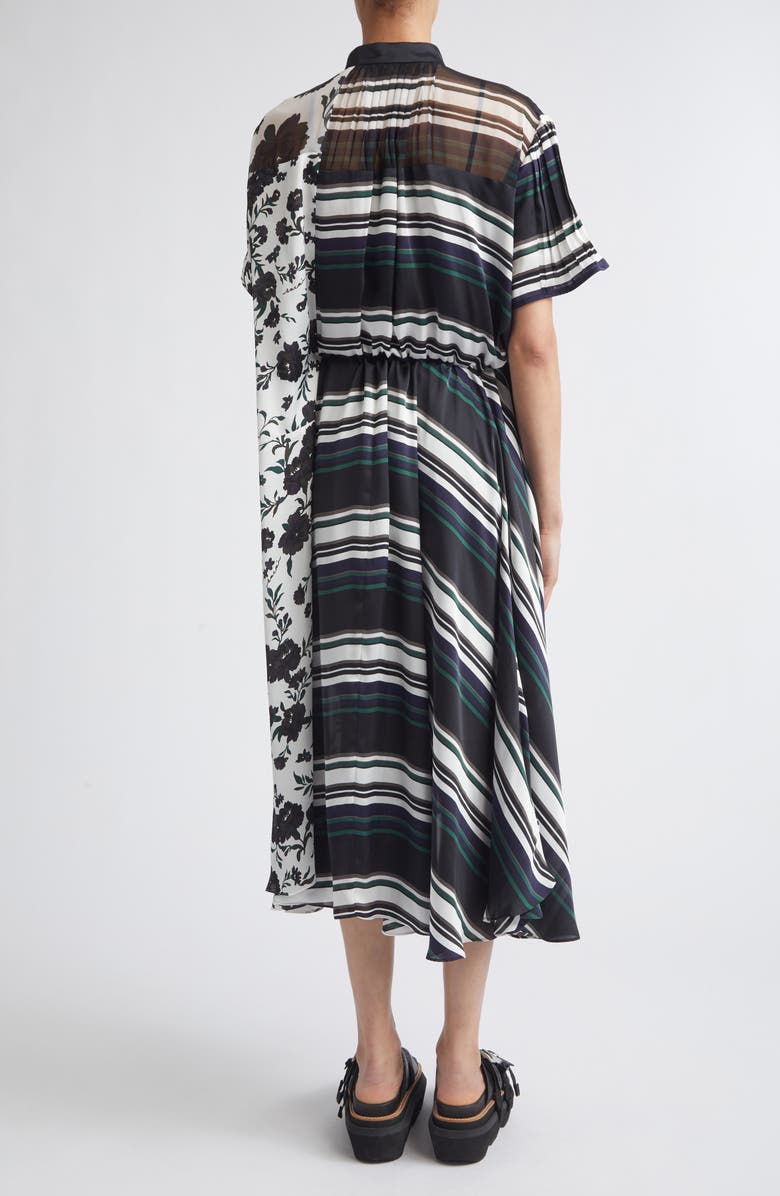 Sacai Pattern Mix Dress, Alternate, color, White Multi